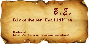 Birkenheuer Emiliána névjegykártya